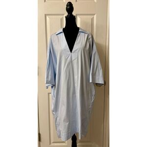 Frame Ciel Collared  Deep V-Neck Oversized Wide Sleeve Lindsay Resort Dress S